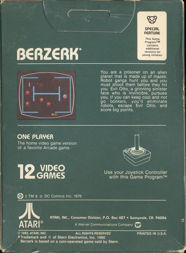 Berzerk - Atari 2600 (Atari) video game collectible - Main Image 2