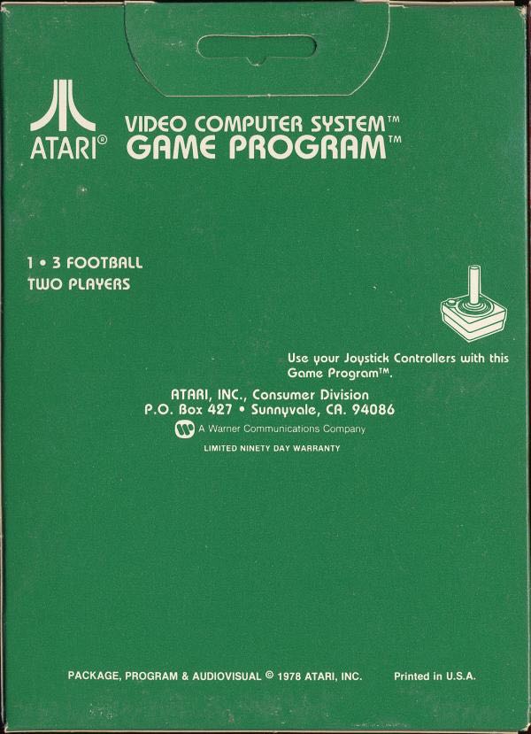 Football - Atari 2600 (Atari Inc. - 2) video game collectible - Main Image 2