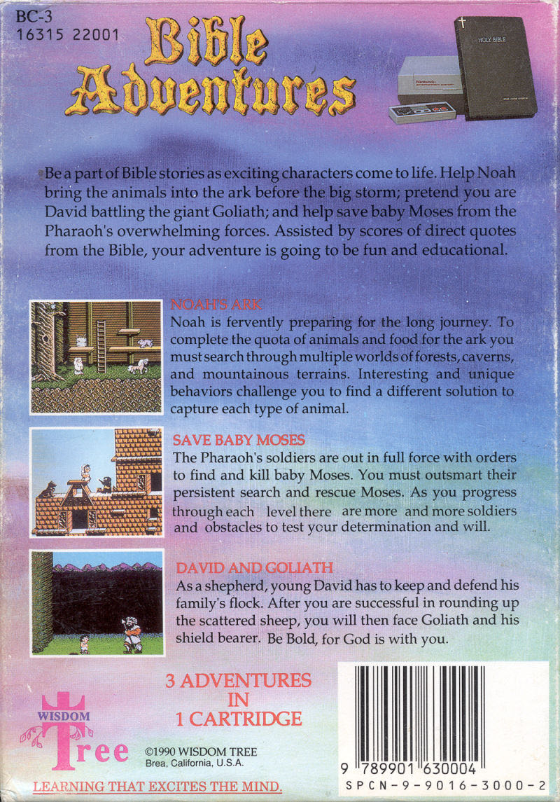 Bible Adventures - Nintendo Entertainment System (NES) video game collectible - Main Image 2