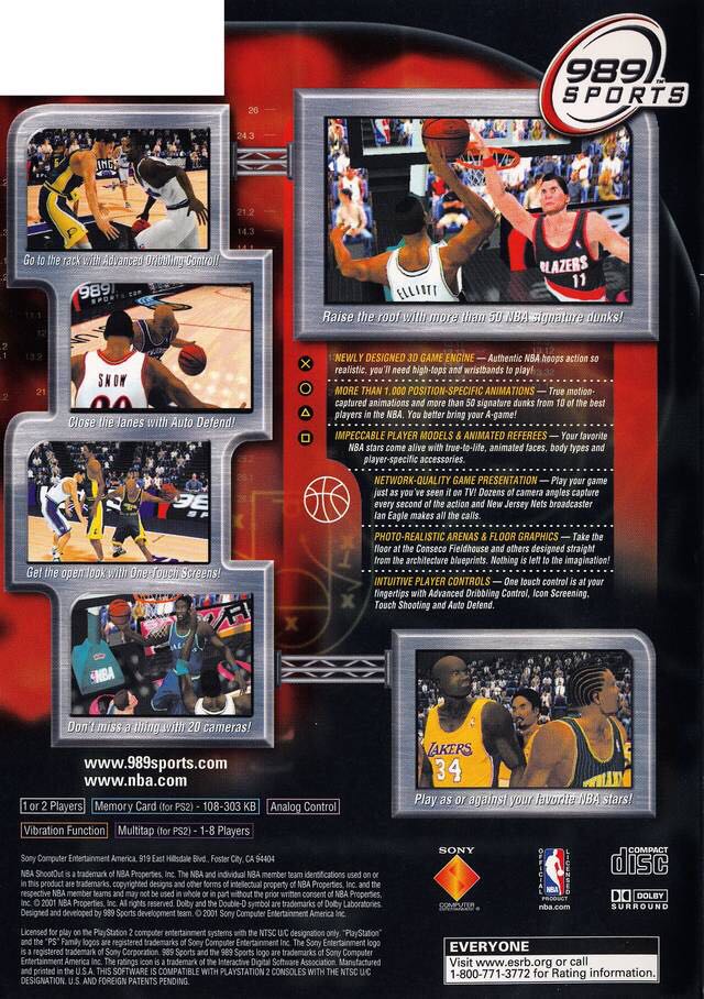 NBA Shoot Out 2001 - Sony PlayStation 2 (PS2) (Sony - 1-2) video game collectible [Barcode 711719711421] - Main Image 2