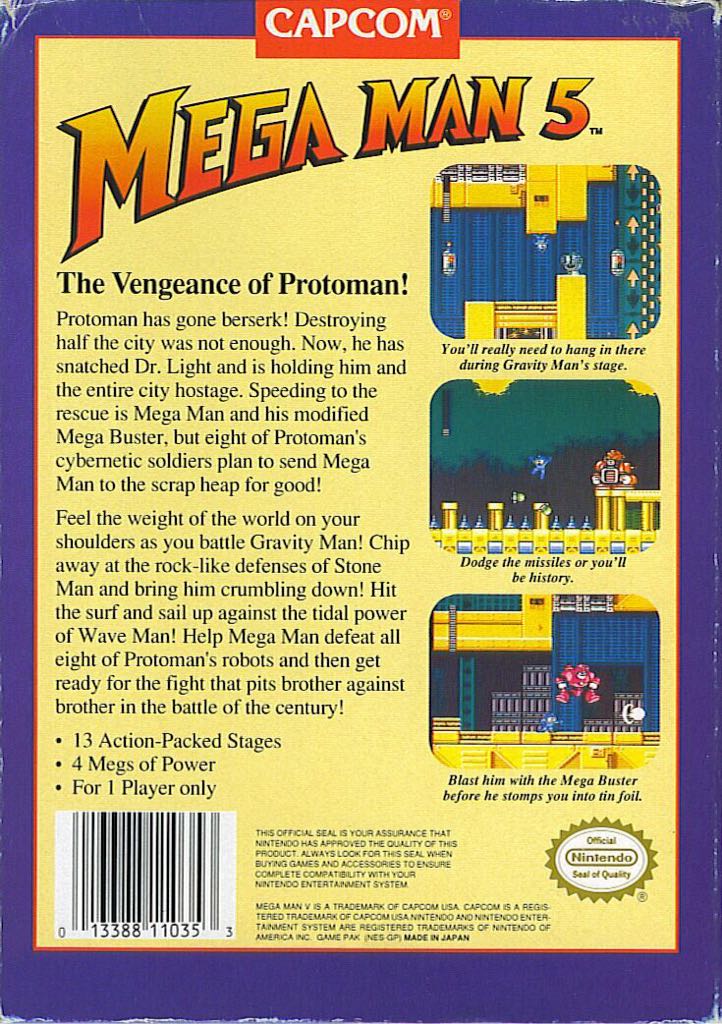 Mega Man 5 - Nintendo Entertainment System (NES) video game collectible - Main Image 2