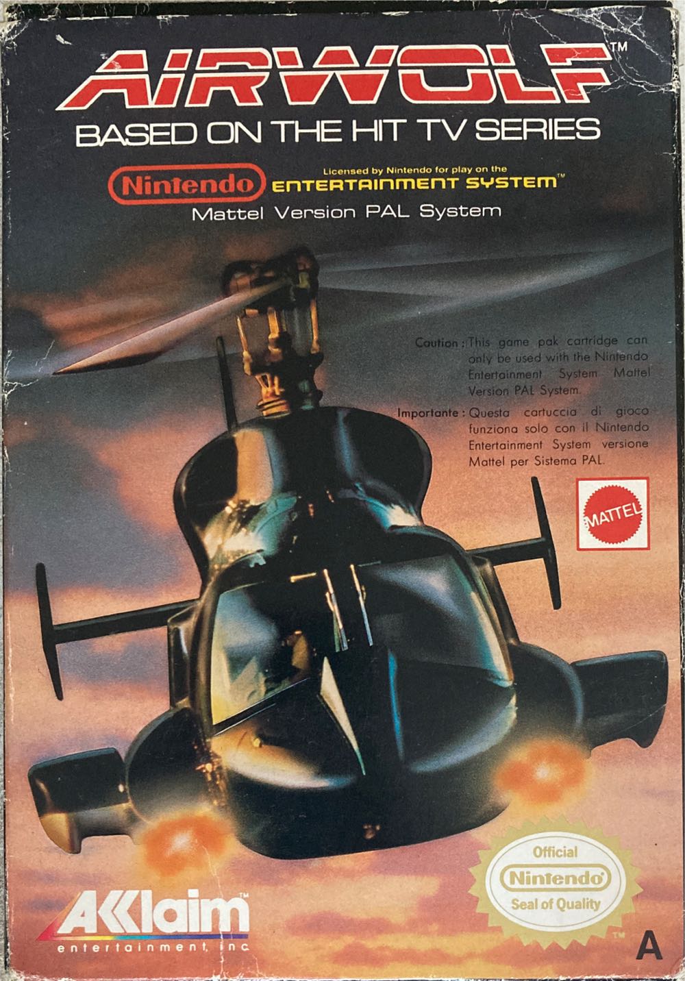 Airwolf - Nintendo Entertainment System (NES) (Aklaim) video game collectible - Main Image 2