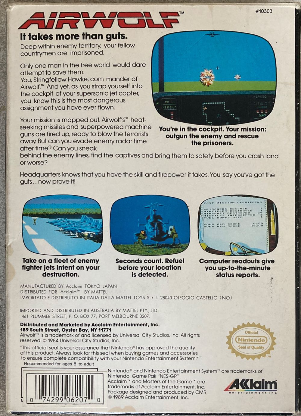 Airwolf - Nintendo Entertainment System (NES) (Aklaim) video game collectible - Main Image 3