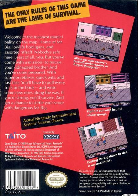 Renegade (Cart Only) - Nintendo Entertainment System (NES) (Taito Corporation - 2) video game collectible [Barcode 020588010048] - Main Image 2