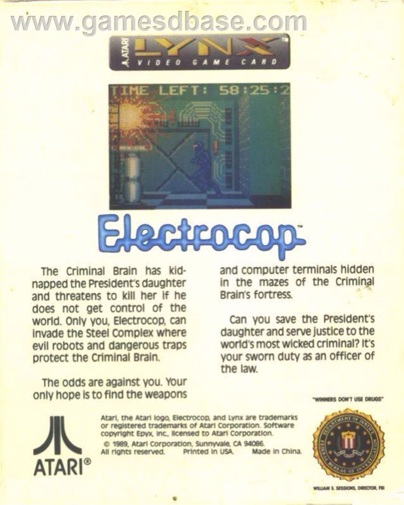 Electrocop - Atari Lynx video game collectible - Main Image 2