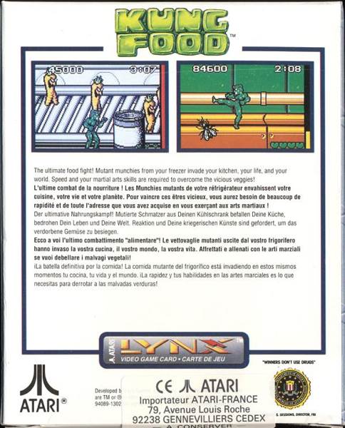 Kung Food - Atari Lynx (Atari Corporation - 1) video game collectible [Barcode 077000021151] - Main Image 2