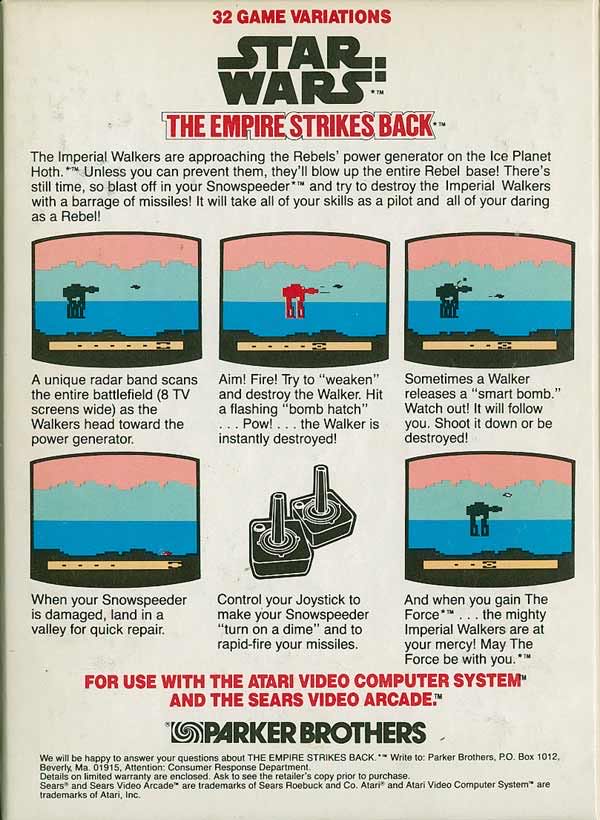 Star Wars: The Empire Strikes Back - Atari 2600 (Parker Brothers - 1) video game collectible - Main Image 2