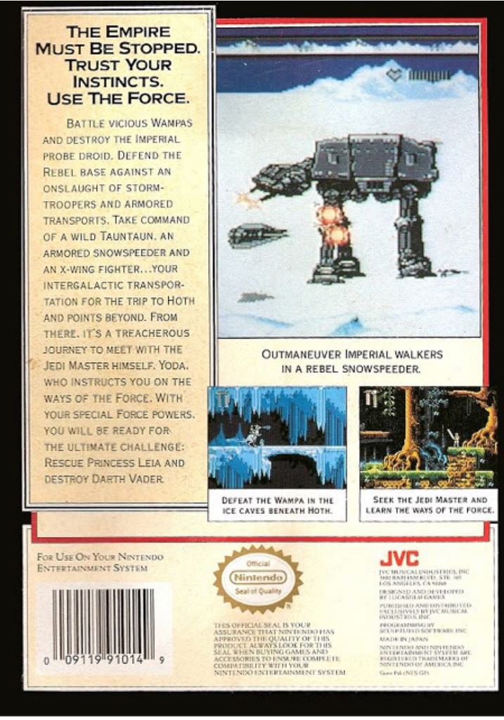 Star Wars: The Empire Strikes Back - Nintendo Entertainment System (NES) (JVC - 1) video game collectible - Main Image 2