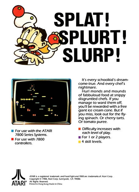 Food Fight - Atari 7800 (Atari Corporation - 1) video game collectible - Main Image 2