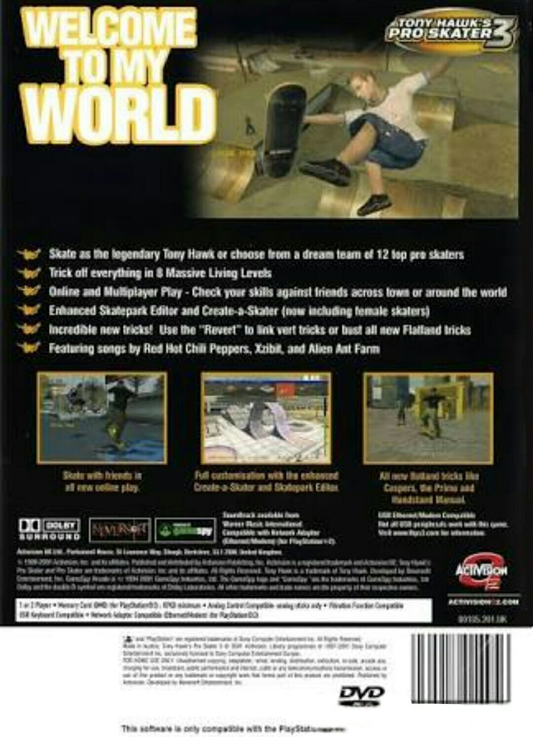 Tony Hawk’s Pro Skater 3 - Sony PlayStation 2 (PS2) (Activision 2 - 1) video game collectible [Barcode 5030917014963] - Main Image 2