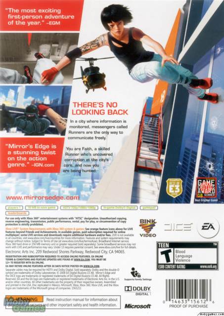 Mirror’s Edge - Sony PlayStation 3 (PS3) (Electronic Arts - 1) video game collectible [Barcode 5030930064693] - Main Image 2