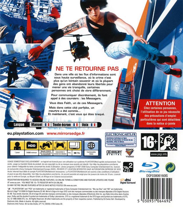 Mirror’s Edge - Sony PlayStation 3 (PS3) ((EA) Electronic Arts) video game collectible - Main Image 2