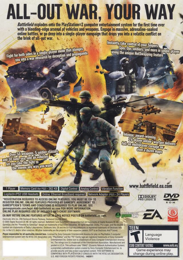 Battlefield 2 : Modern Combat - Sony PlayStation 2 (PS2) ((EA) Electronic Arts) video game collectible - Main Image 2