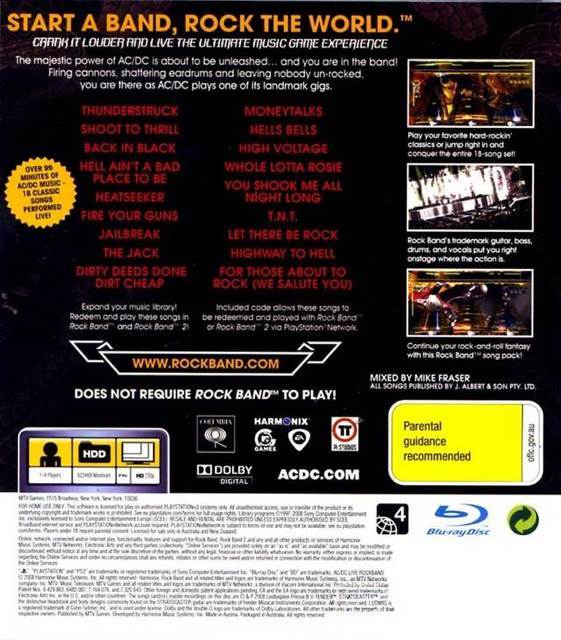 Rock Band AC/DC - Nintendo Wii (MTV Games - 1-4) video game collectible [Barcode 014633191684] - Main Image 2