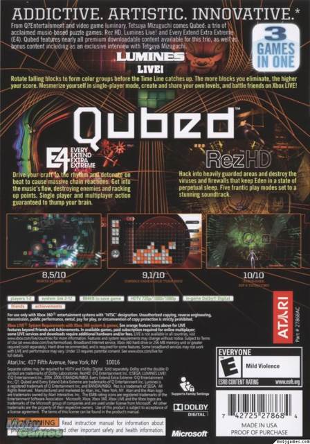 Qubed - Microsoft Xbox 360 (Atari - 1-2) video game collectible - Main Image 2