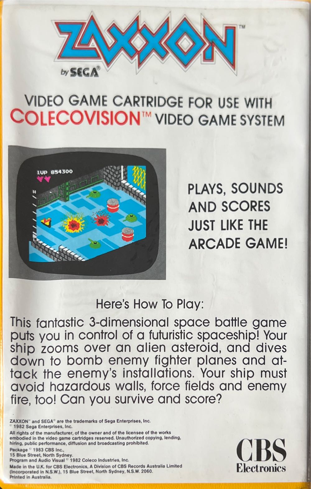 Zaxxon - Colecovision video game collectible - Main Image 2