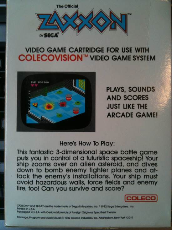 Zaxxon - Colecovision video game collectible - Main Image 2