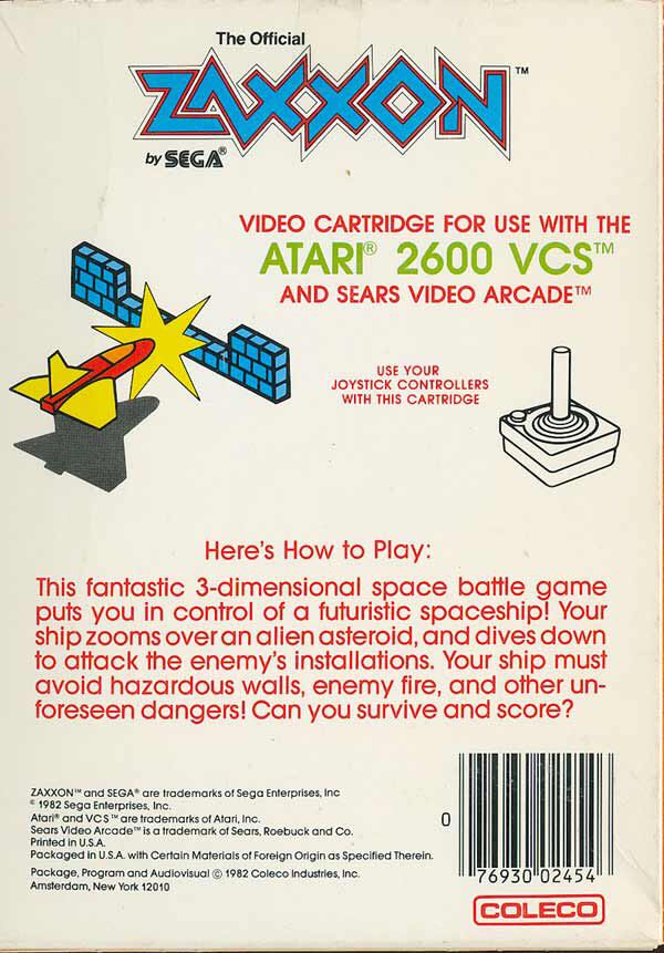 Zaxxon - Atari 2600 (Coleco - 2) video game collectible - Main Image 2