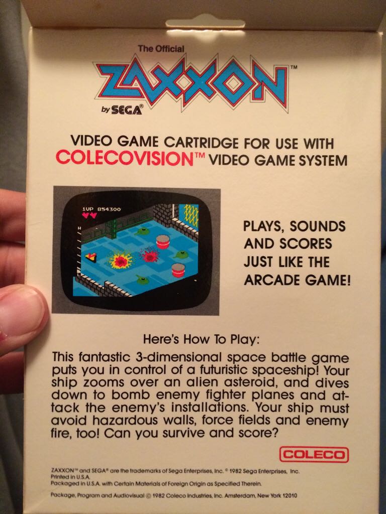 Zaxxon - Colecovision video game collectible - Main Image 2