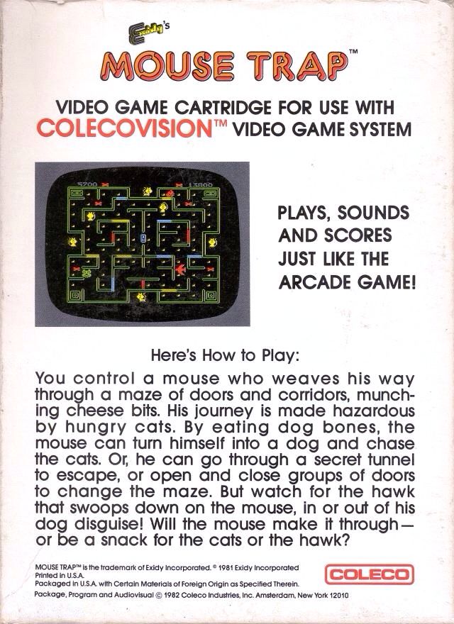 Mouse Trap - Colecovision (Coleco) video game collectible - Main Image 2