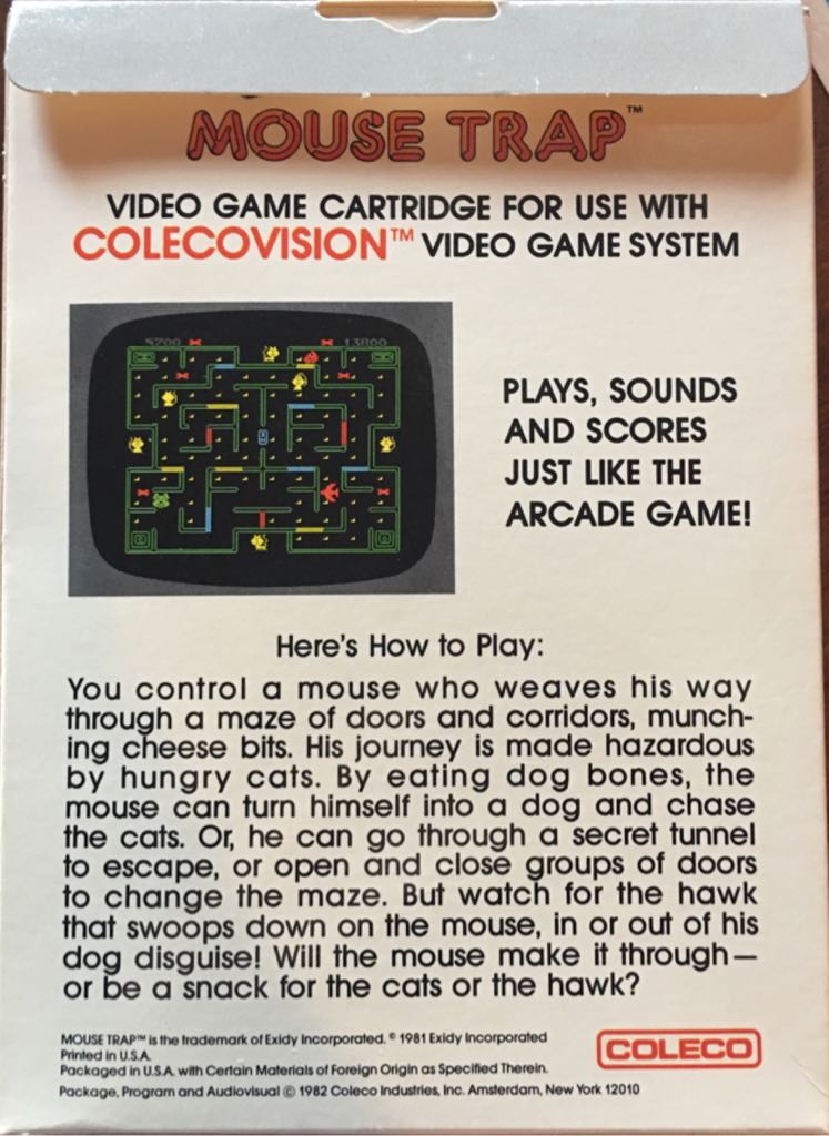 Mouse Trap - Colecovision (1) video game collectible - Main Image 2