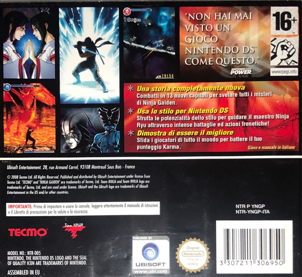 Ninja Gaiden: Dragon Sword - Nintendo DS (Tecmo - 1) video game collectible [Barcode 3307211306950] - Main Image 2