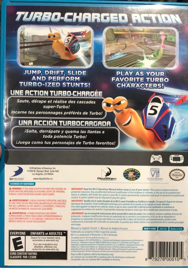 Turbo: Stunt Super Squad - Nintendo Wii U (D3 Publisher - 1) video game collectible [Barcode 879278005105] - Main Image 2
