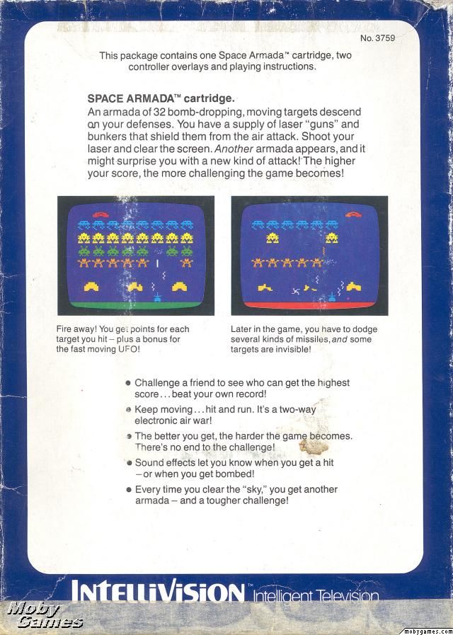 Space Armada - Intellivision video game collectible - Main Image 2