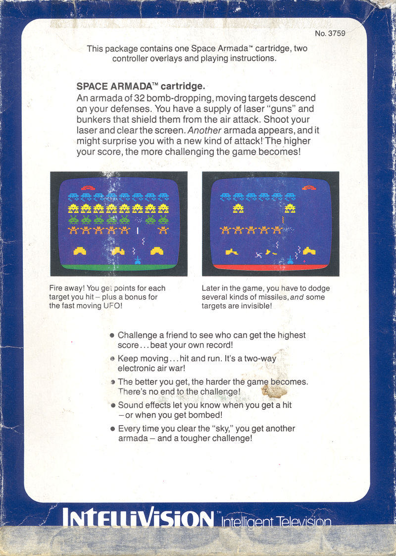 Space Armada - Intellivision (Matel Electronics) video game collectible - Main Image 2