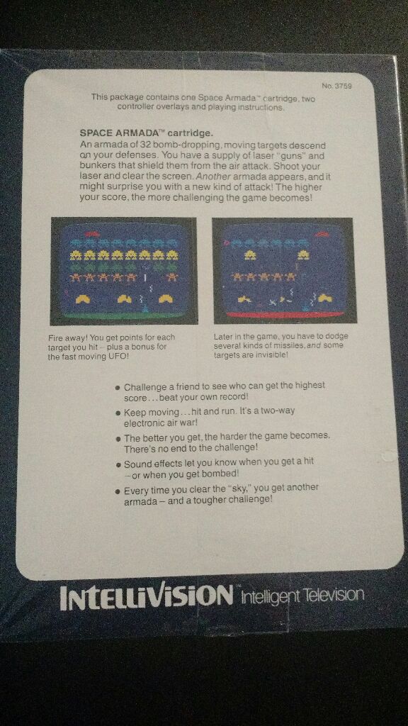 Space Armada - Intellivision video game collectible - Main Image 2