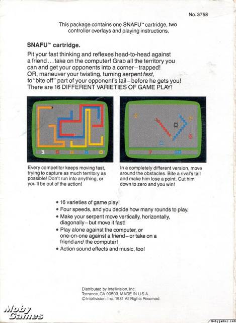 Snafu  (Mattel Electronics - 2) video game collectible - Main Image 2