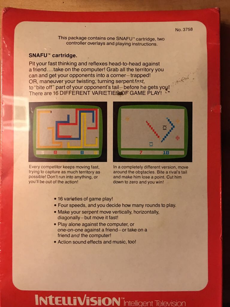 Snafu - Intellivision video game collectible - Main Image 2