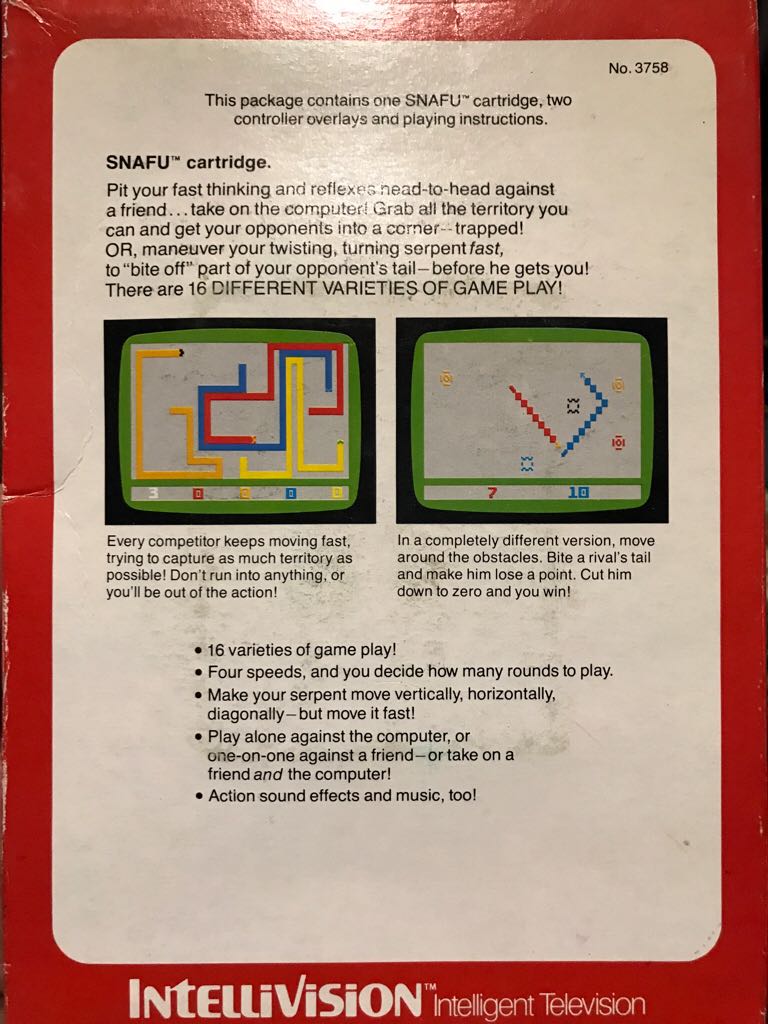 Snafu - Intellivision (Mattel Electronics) video game collectible - Main Image 2