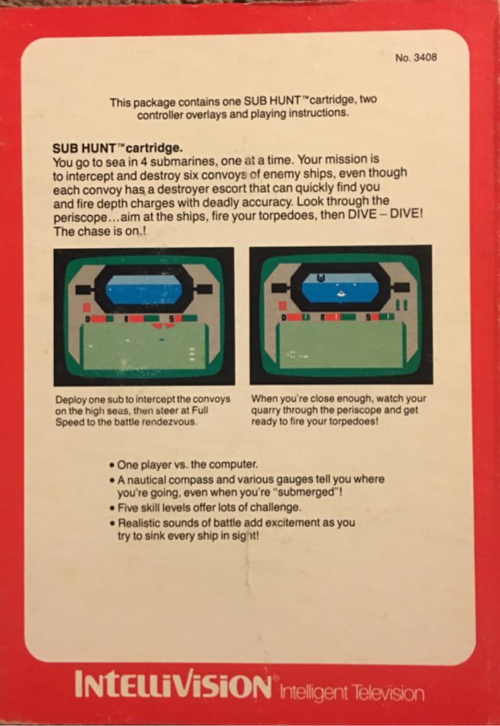 Sub Hunt - Intellivision (Mattel Electronics) video game collectible - Main Image 2