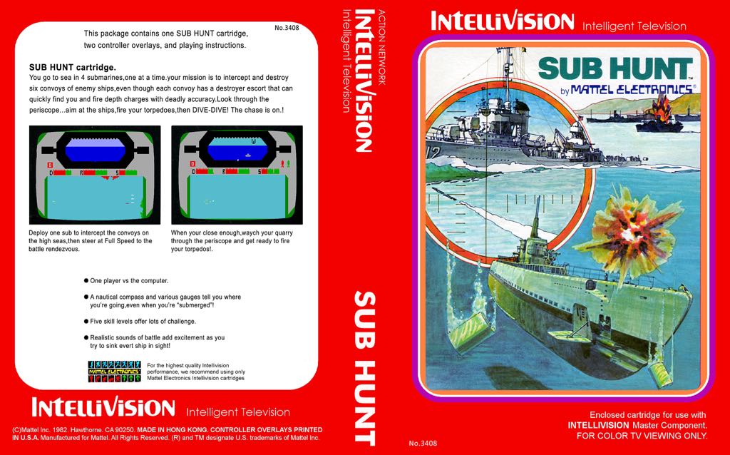 Sub Hunt - Intellivision (Mattel Electronics) video game collectible - Main Image 2