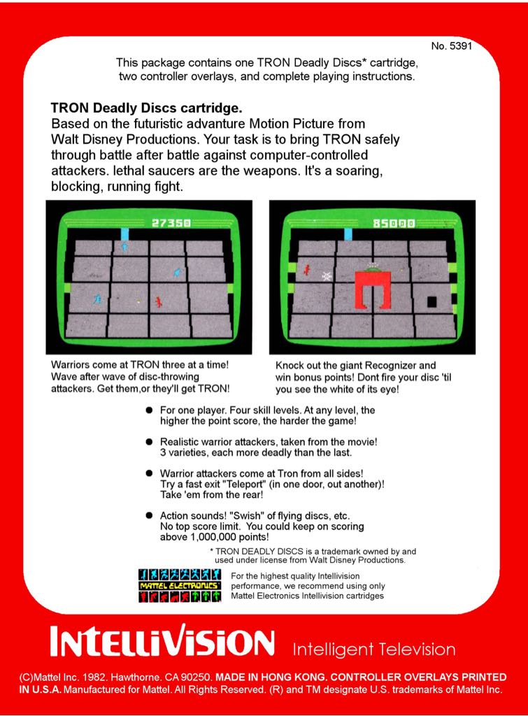 Tron Deadly Discs - Intellivision video game collectible - Main Image 2