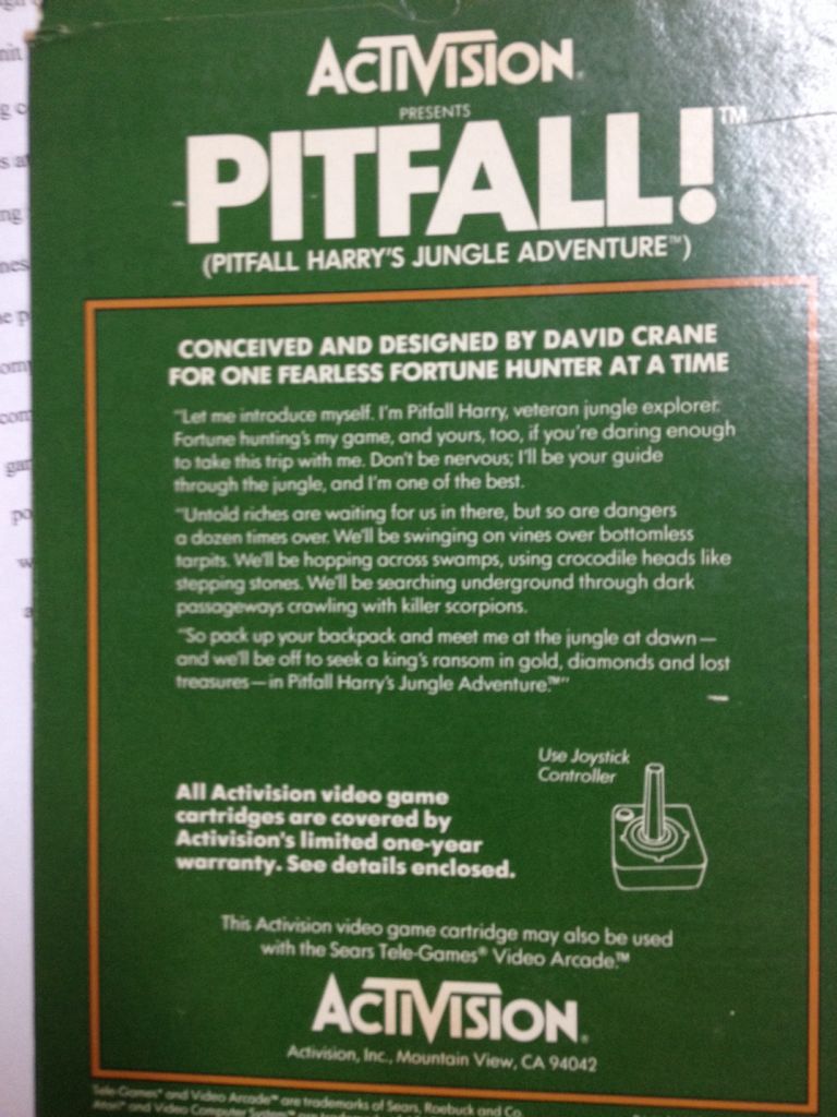 Pitfall! - Atari 2600 (Activision - 1) video game collectible - Main Image 2