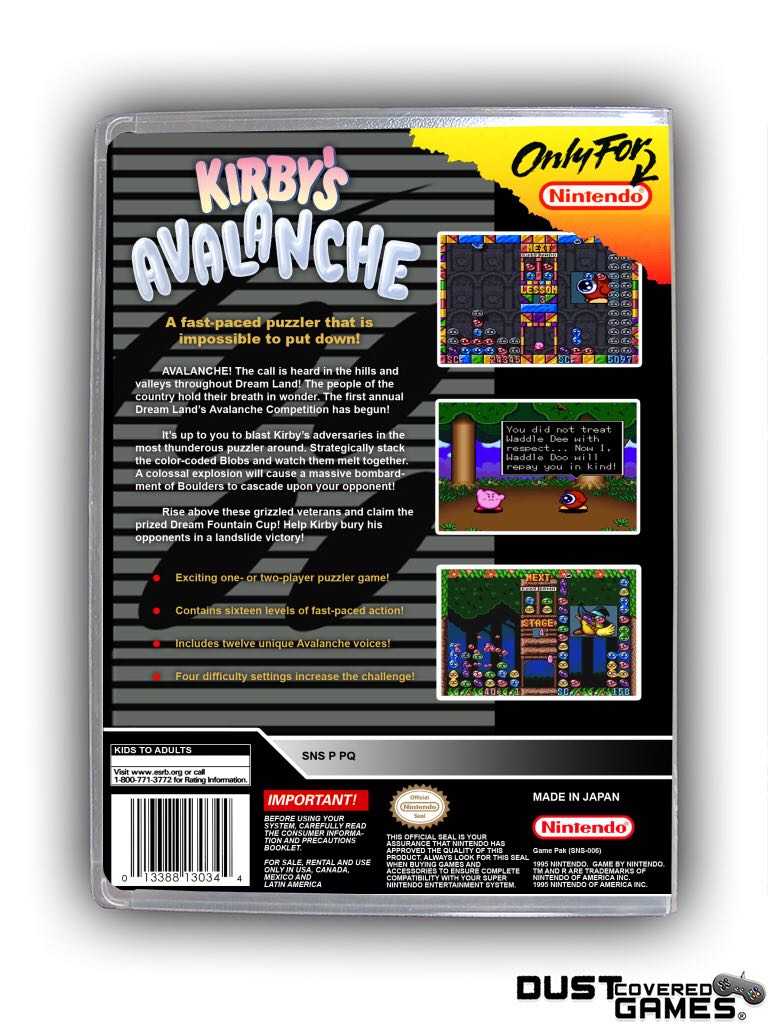 Kirby’s Avalanche - Nintendo Super Nintendo Entertainment System (SNES) video game collectible - Main Image 2