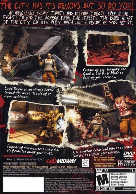 Suffering: Ties That Bind, The - Sony PlayStation 2 (PS2) (Midway - 1) video game collectible [Barcode 031719269228] - Main Image 2