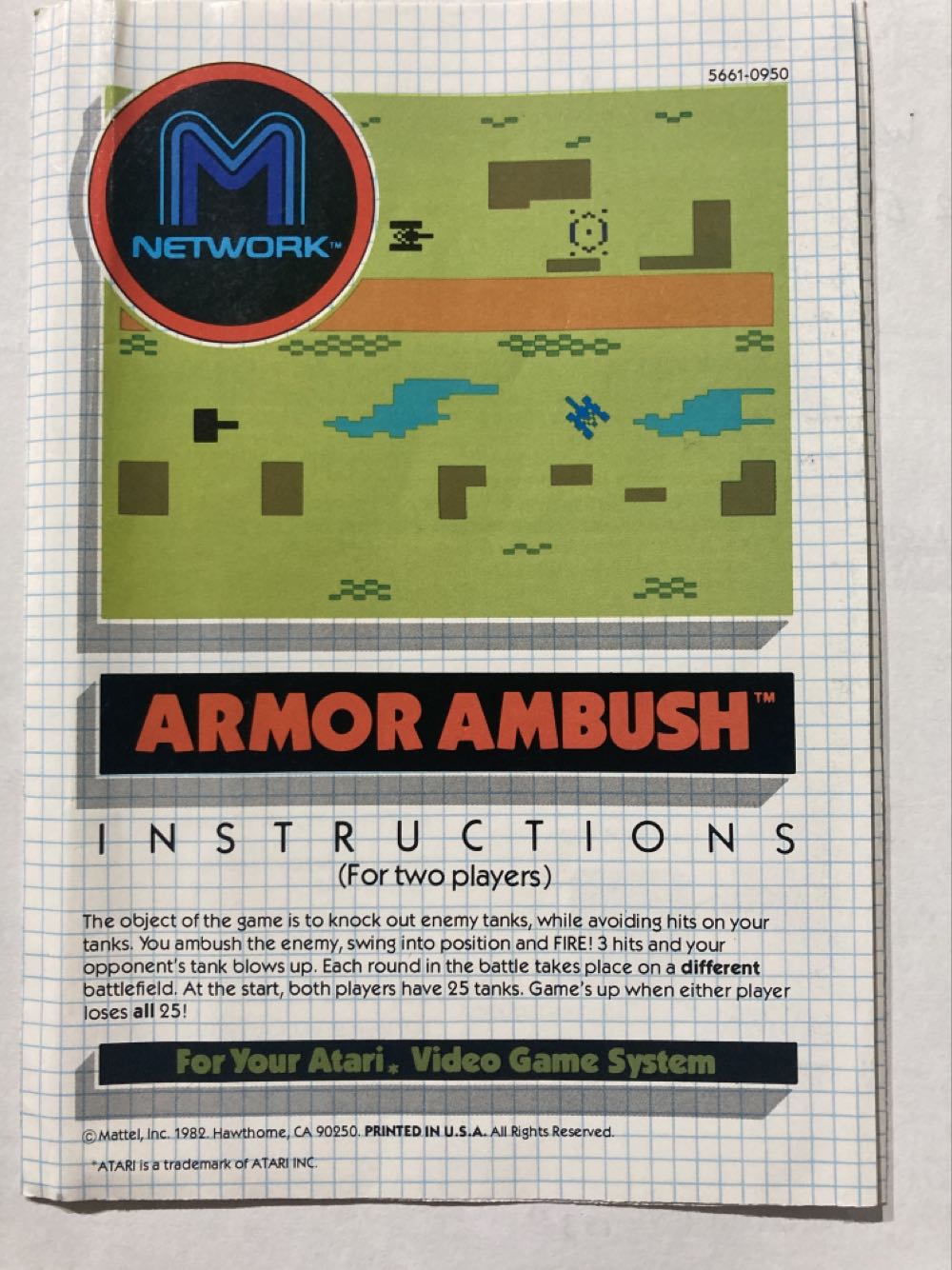 Armor Ambush - Atari 2600 (M Network - 2) video game collectible - Main Image 2
