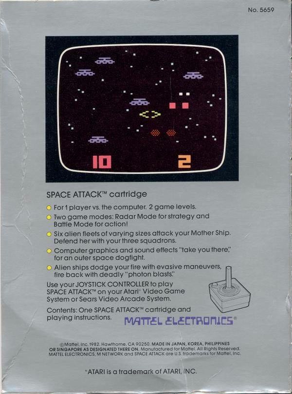 Space Attack - Atari 2600 (Mattel - 1) video game collectible - Main Image 2