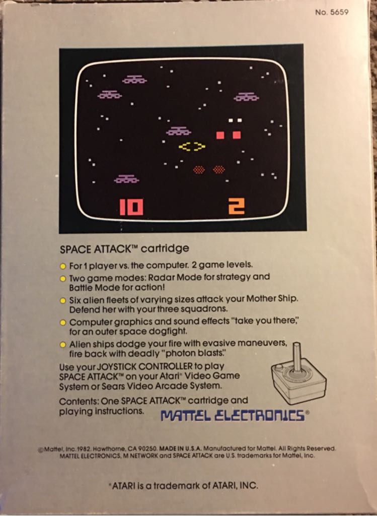Space Attack - Atari 2600 (M Network) video game collectible - Main Image 2