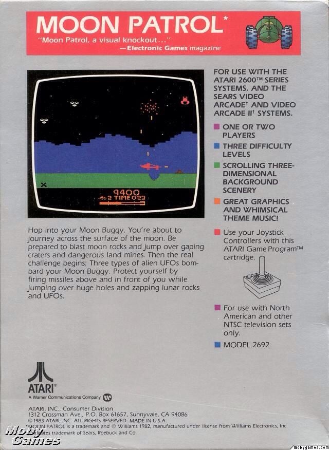 Moon Patrol - Atari 2600 video game collectible - Main Image 2