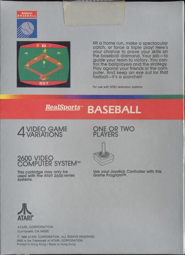 RealSports Baseball - Apple iOS (Atari, Inc. - 1 or 2) video game collectible - Main Image 2