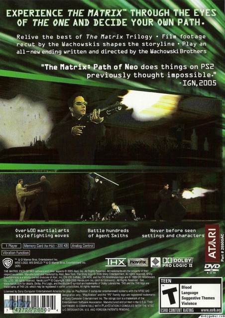 The Matrix: Path Of Neo - Sony PlayStation 2 (PS2) (Atari - 1) video game collectible [Barcode 742725265004] - Main Image 2