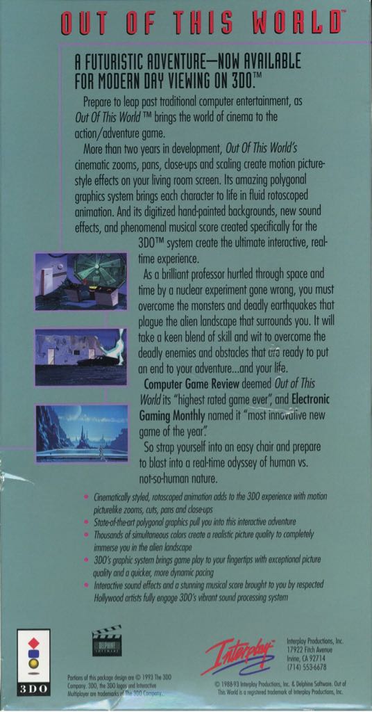 Out Of This World - 3DO (Interplay) video game collectible - Main Image 2