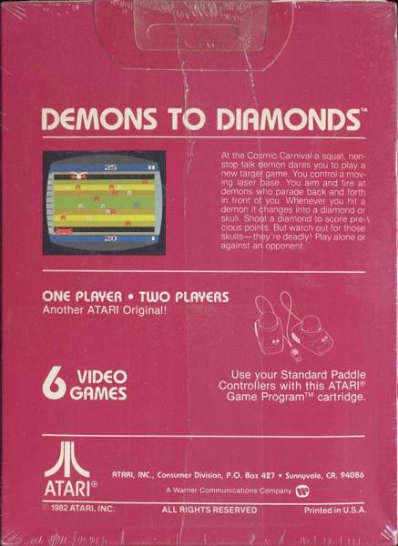 Demons To Diamonds - Atari 2600 video game collectible - Main Image 2
