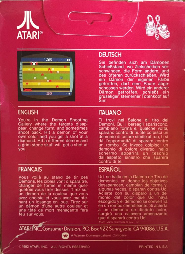 Demons To Diamonds - Atari 2600 video game collectible - Main Image 2