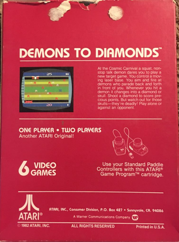 Demons To Diamonds - Atari 2600 (Atari) video game collectible - Main Image 2