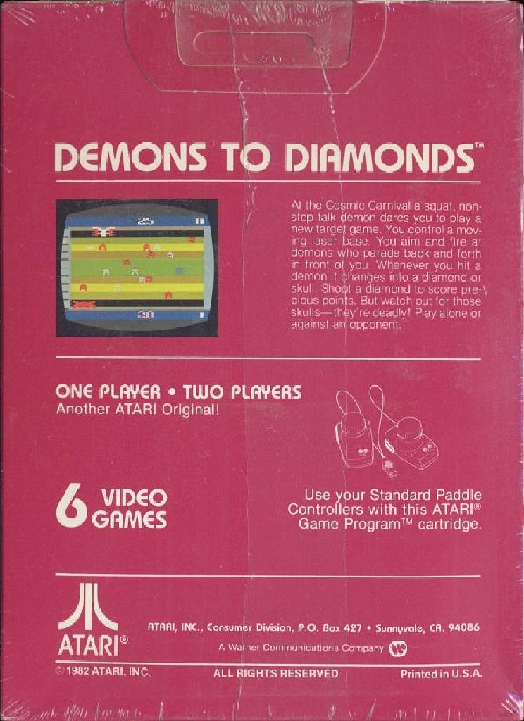 Demons To Diamonds - Atari 2600 (Atari) video game collectible - Main Image 2